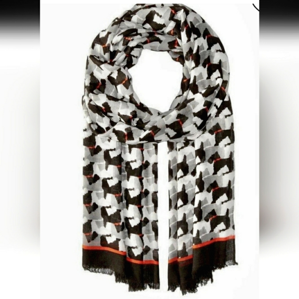 Vera Bradley Black Scottie Dog Print Scarf